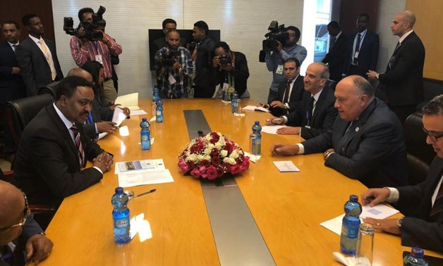 Foreign Minister Sameh Shoukry had a meeting on Wednesday with his Ethiopian counterpart Workneh Gebeyehu - Courtesy of the Egyptian MFA spokesperson