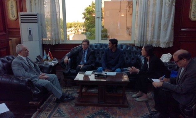 Luxor Governor Mostafa Alham discussed on Thursday with French Consul General in Cairo François Pugeaut, who is currently visiting the governorate, means of future cooperation - press photo