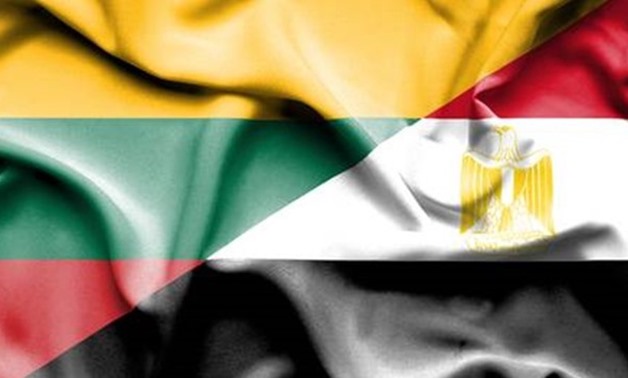 Egypt and Lithuania flags
