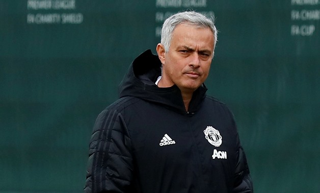 FILE PHOTO: Soccer Football - Champions League - Manchester United Training - Aon Training Complex, Manchester, Britain - November 6, 2018 Manchester United manager Jose Mourinho during training Action Images via Reuters/Jason Cairnduff/File Photo

