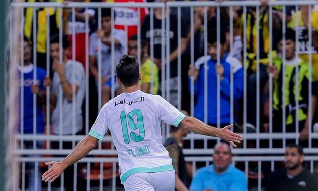 FILE - Abdallahel-Said celebrates scoring the third goal-Photo courtesy of Al Ahli Twitter account 

