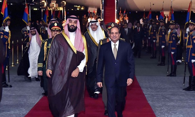 Egyptian President Abdel Fatah al Sisi receives Saudi Crown Prince Mohammed bin Salman - Press photo
