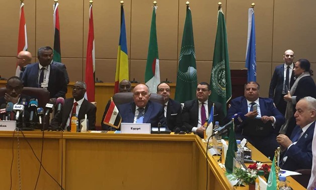 Egyptian Minister of Foreign Affairs Sameh Shoukry at the ministerial meeting of Libya’s neighboring countries in Khartoum on November 29, 2018 - Press photo