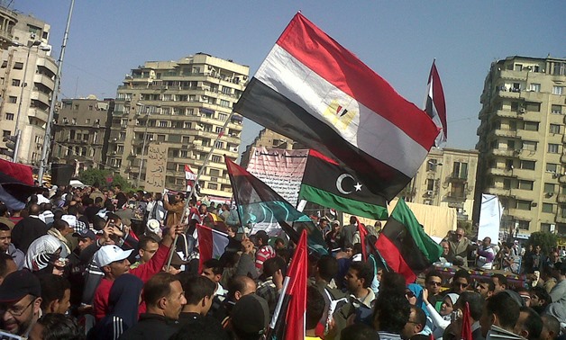 FILE - Egyptian and Libyan flags - Flickr/Tarek