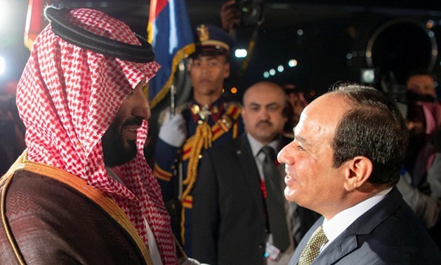 FILE: Egyptian President Abdel Fattah el-Sisi (R) receives Saudi Crown Prince Mohammed bin