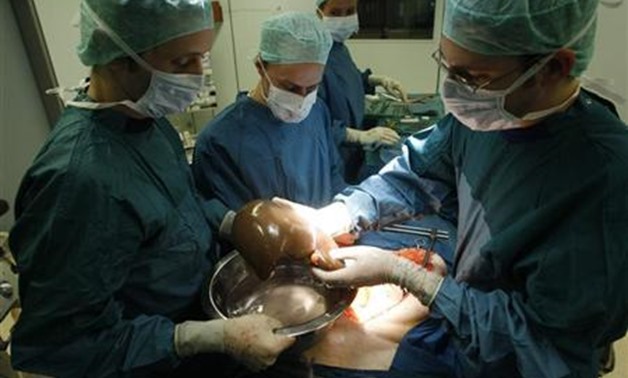 A surgeon holds the liver during an operation to extract the liver and the kidneys from a brain-dead women at the Unfallkrankenhaus Berlin (UKB) hospital in Berlin January 12, 2008. REUTERS/Fabrizio Bensch
