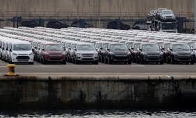 FILE PHOTO - Parked cars are pictures at the car terminal at the port of Valencia, Spain May 29, 2018. Picture taken May 29, 2018. REUTERS/Heino Kalis
