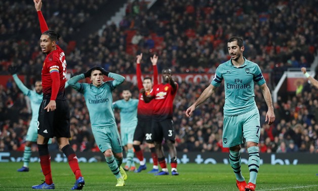 Soccer Football - Premier League - Manchester United v Arsenal - Old Trafford, Manchester, Britain - December 5, 2018 Arsenal's Henrikh Mkhitaryan reacts after his goal is disallowed due to offside Action Images via Reuters/Carl Recine