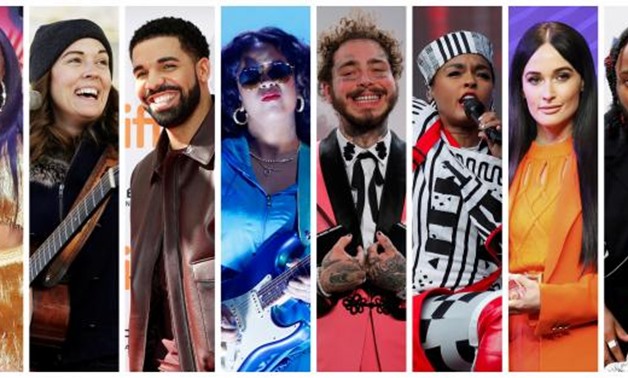 FILE PHOTO: Grammy Award nominations in Album of the Year category includes artists in this combination photo L-R: Cardi B, Brandi Carlile, Drake, H.E.R., Post Malone, Janelle Monae, Kacey Musgraves and Kendrick Lamar, in Reuters file photos. REUTERS/File