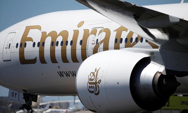 An Emirates plane is seen at Lisbon's airport, Portugal June 24, 2016. REUTERS/Rafael Marchante