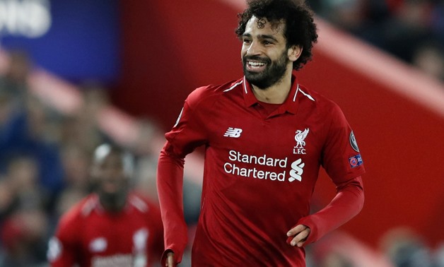 Soccer Football - Champions League - Group Stage - Group C - Liverpool v Napoli - Anfield, Liverpool, Britain - December 11, 2018 Liverpool's Mohamed Salah reacts Action Images via Reuters/Carl Recine