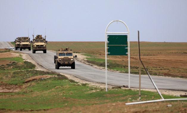 FILE PHOTO: U.S. troops patrol near Turkish border in Hasakah, Syria, November 4, 2018. REUTERS/Rodi Said/File Photo
