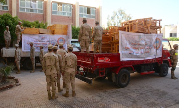 FILE-Following president Abdel fatah al-Sisi directions, the armed forces has carried out maintenance and restoration works for a number of schools in Alexandria. 

