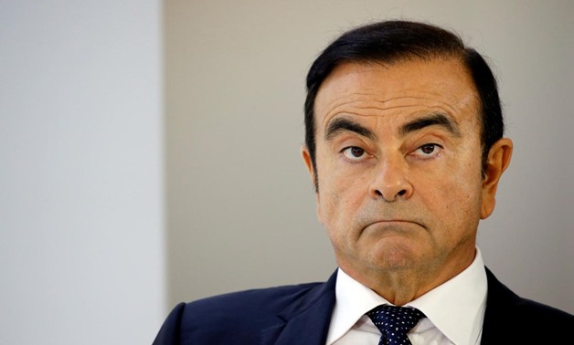 FILE PHOTO: Carlos Ghosn, chairman and CEO of the Renault-Nissan-Mitsubishi Alliance, attends a press conference on the second press day of the Paris auto show, in Paris, France, October 3, 2018. REUTERS/Regis Duvignau/File Photo
