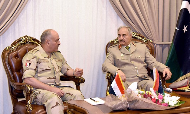 Egyptian Lieutenant General Mahmoud Hegazy with General Khalifa Haftar_ photo via EgyArmy spokesperson's official facebook page