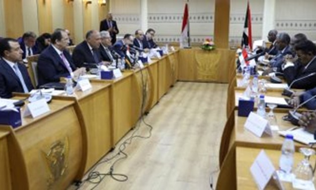 The 2nd round of a four-way session held in Khartoum between foreign ministers and chiefs of intelligence bodies from Egypt and Sudan - Press Photo