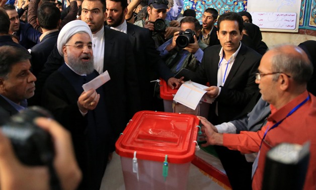 Iranian President Hassan Rouhani casts his vote during the presidential election in Tehran, Iran, May 19, 2017. TIMA via REUTERS ATTENTION EDITORS.