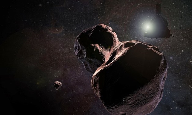 An artist's impression of NASA's New Horizons spacecraft encountering Ultima Thule, (1.6bn/km) beyond Pluto
