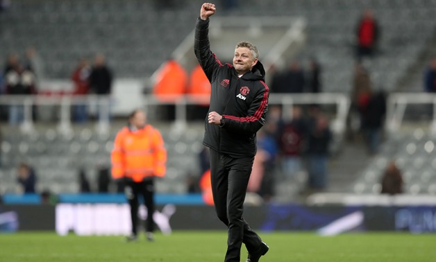 Soccer Football - Premier League - Newcastle United v Manchester United - St James' Park, Newcastle, Britain - January 2, 2019 Manchester United interim manager Ole Gunnar Solskjaer celebrates at the end of the match REUTERS/Scott Heppell