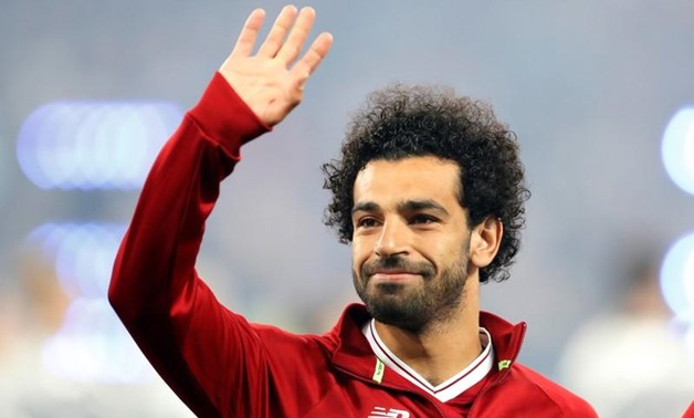 NSC Olympic Stadium, Kiev, Ukraine - May 26, 2018 Liverpool's Mohamed Salah waves to fans before the match REUTERS/Andrew Boyers