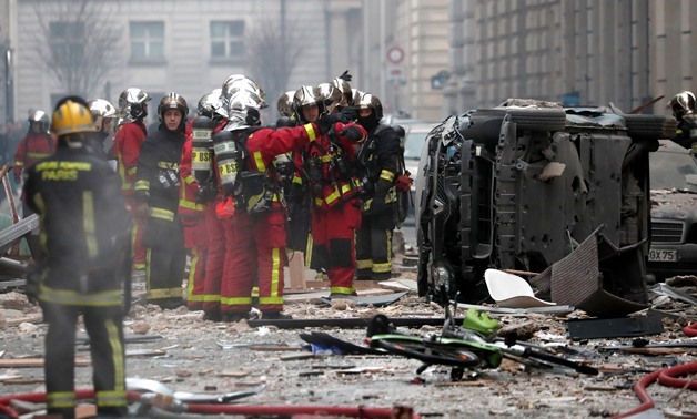 Firemen work at the site of an explosion in a bakery shop in the 9th District in Paris, France, January 12, 2019 REUTERS/Benoit Tessier
