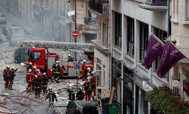 Firemen work at the site of an explosion in a bakery shop in the 9th District in Paris, France, January 12, 2019 REUTERS/Benoit Tessier