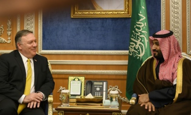 US Secretary of State Mike Pompeo meets Saudi Crown Price Mohammed bin Salman in Riyadh on January 14, 2019 POOL/AFP
