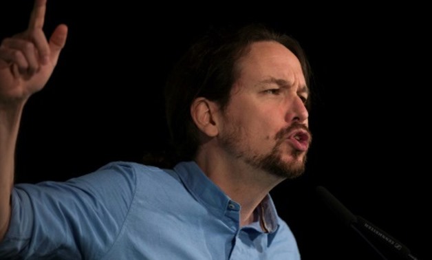 Spain's left-wing party Podemos leader Pablo Iglesias, seen at a November rally in Andalusia, saw his party suffer a drubbing there and there are signs he and fellow Podemos founder Inigo Errejon are drifting apart AFP/File
