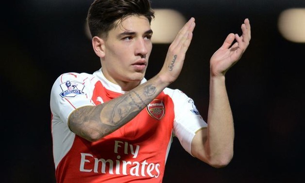 Arsenal's Hector Bellerin applauds their fans at full time Action Images via Reuters / Alan Walter