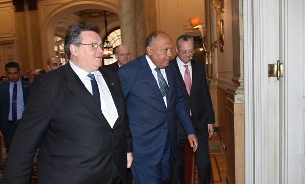  Foreign Minister Sameh Shoukry  with Lithuanian Foreign Minister Linas Linkevičius- Press photo