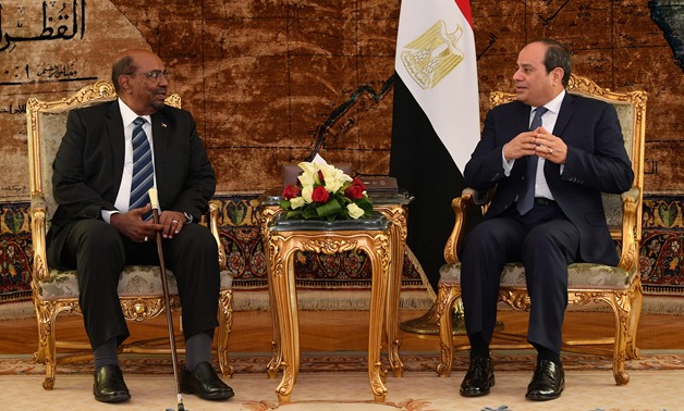 President Abdel Fatah al-Sisi and Sudanese counterpart Omar al-Bashir at Al-Ittihadiya Presidential Palace on January 27. - Press Photo