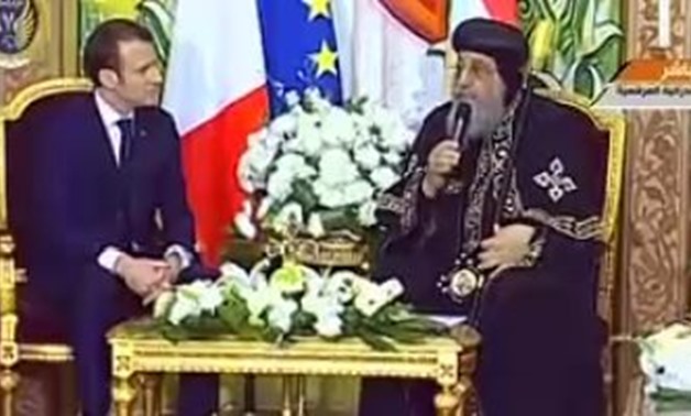 Pope Tawadros II of Alexandria and Patriarch of St. Mark Diocese on Tuesday 29 January welcomed French President Emmanuel Macron