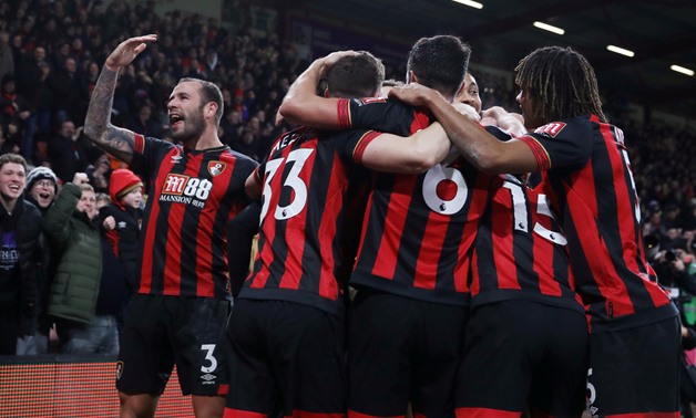 Soccer Football - Premier League - AFC Bournemouth v Chelsea - Vitality Stadium, Bournemouth, Britain - January 30, 2019 Bournemouth's Charlie Daniels celebrates scoring their fourth goal with team mates REUTERS/Hannah McKay EDITORIAL USE ONLY. No use wit