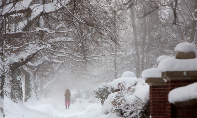 A woman walks in the snow during a winter storm in Buffalo, New York, U.S., January 31, 2019. REUTERS/Lindsay DeDario TPX IMAGES OF THE DAY
