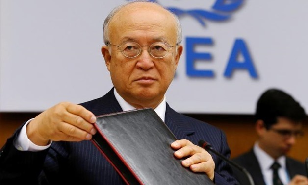 International Atomic Energy Agency (IAEA) Director General Yukiya Amano prepares for a board of governors meeting at the IAEA headquarters in Vienna, Austria June 6, 2016 - Reuters/Heinz-Peter Bader