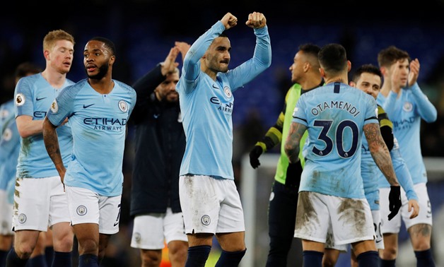 Soccer Football - Premier League - Everton v Manchester City - Goodison Park, Liverpool, Britain - February 6, 2019 Manchester City's Ilkay Gundogan celebrates after the match REUTERS/Phil Noble EDITORIAL USE ONLY. No use with unauthorized audio, video, d