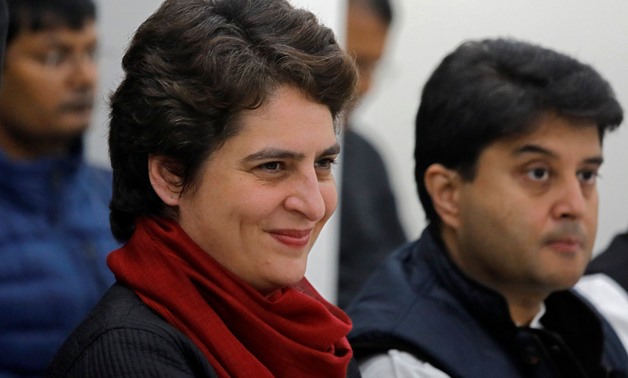 Priyanka Gandhi Vadra, a leader of India's main opposition Congress party, attends a meeting inside the party's headquarters in New Delhi, India February 7, 2019. REUTERS/Anushree Fadnavis
