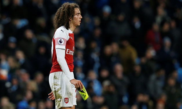 Soccer Football - Premier League - Manchester City v Arsenal - Etihad Stadium, Manchester, Britain - February 3, 2019 Arsenal's Matteo Guendouzi looks dejected REUTERS/Andrew Yates EDITORIAL USE ONLY. No use with unauthorized audio, video, data, fixture l