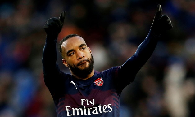 Soccer Football - Premier League - Huddersfield Town v Arsenal - John Smith's Stadium, Huddersfield, Britain - February 9, 2019 Arsenal's Alexandre Lacazette celebrates after the match Action Images via Reuters/Craig Brough EDITORIAL USE ONLY. No use with