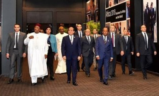 FILE - President Abdel Fatah al-Sisi and African heads of state in the Africa 2018 Forum in Sharm El Sheikh, Egypt. 
