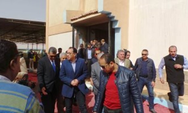 Prime Minister Moustafa Madbouli inspected on Sunday a new factory of the state-owned Egyptian Chemical Industries Company (KIMA) in the Upper Egypt governorate of Aswan - Press Photo