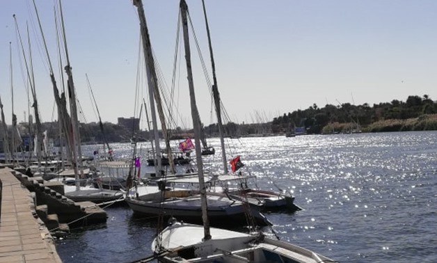 A falouka (sailboat) is an important means of transportation in Aswan - Press Photo