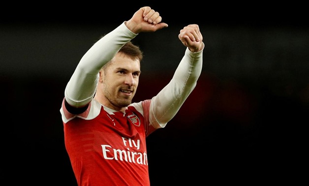 London, Britain - January 1, 2019 Arsenal's Aaron Ramsey celebrates after the match. Action Images via Reuters/John Sibley/File Photo