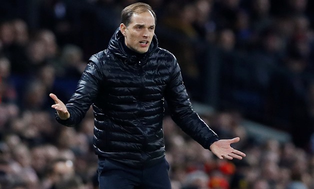 Soccer Football - Champions League Round of 16 First Leg - Manchester United v Paris St Germain - Old Trafford, Manchester, Britain - February 12, 2019 Paris St Germain coach Thomas Tuchel reacts Action Images via Reuters/Jason Cairnduff
