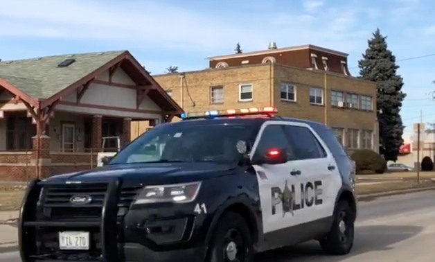 Police vehicles drive to the scene where a gunman opened fire in a warehouse in Aurora, Illinois, U.S., February 15, 2019, in this still image taken from social media video. Instagram/@danielchrnko/via REUTERS ATTENTION EDITORS - THIS IMAGE HAS BEEN SUPPL