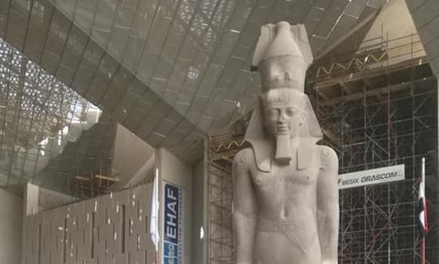 Ramses II appearing in the entrance of the GEM - Facebook