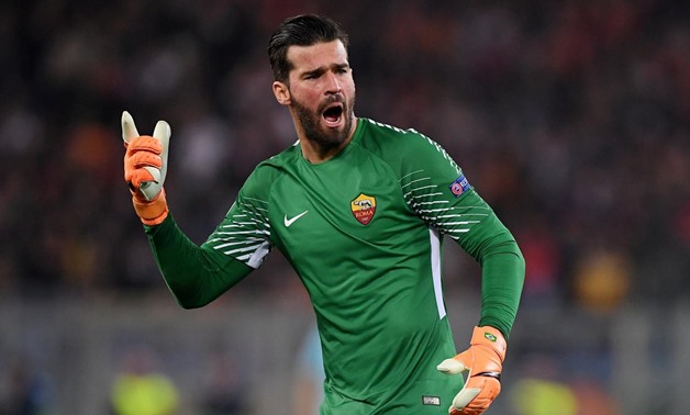 AS Roma vs FC Barcelona - Stadio Olimpico, Rome, Italy - April 10, 2018 Roma's Alisson Becker reacts REUTERS/Alberto Lingria