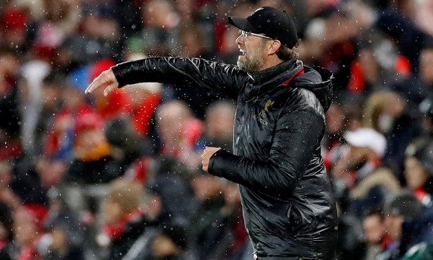 Soccer Football - Champions League - Round of 16 First Leg - Liverpool v Bayern Munich - Anfield, Liverpool, Britain - February 19, 2019 Liverpool manager Juergen Klopp during the match Action Images via Reuters/Carl Recine TPX IMAGES OF THE DAY
