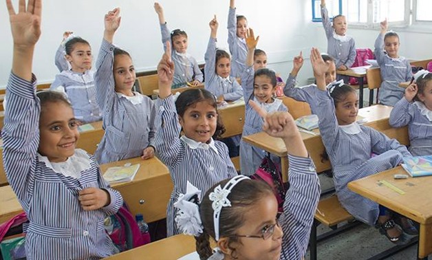 Students in a classroom at the Jabalia refugee camp in northern Gaza Strip. UN Photo/Eskinder Debebe