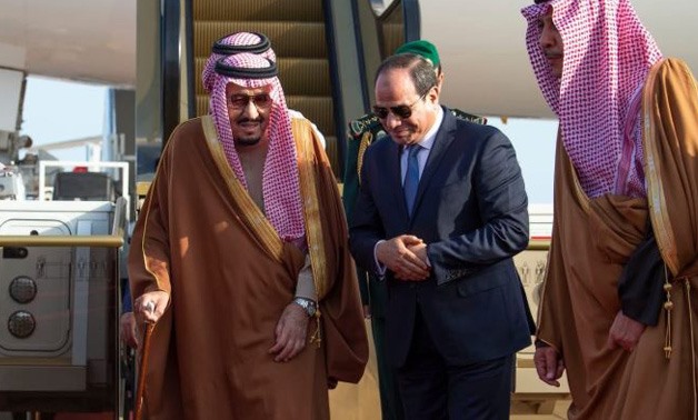 Egyptian President Abdel Fatah al Sisi receives king Salman of Saudi Arabia in Sharm el-Sheikh - press photo
